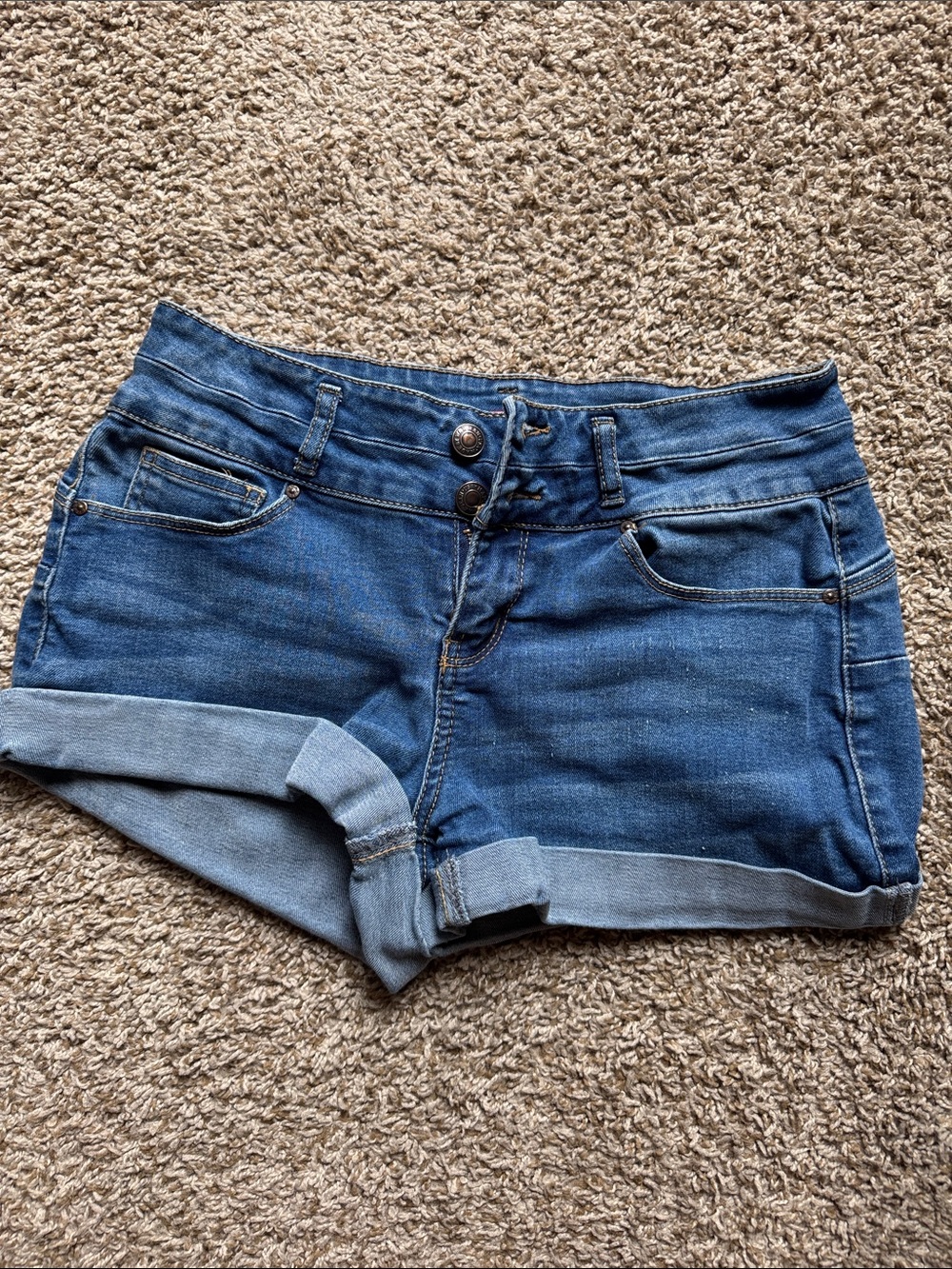 Classic Blue Denim Cuffed Women’s Shorts